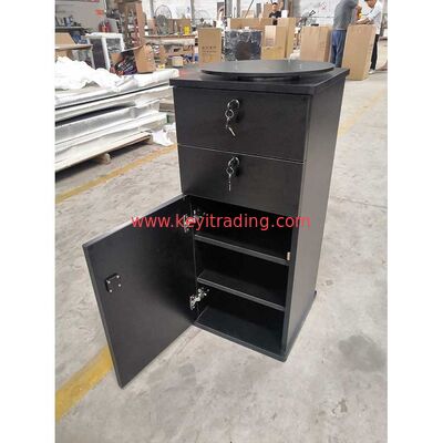 Floor Standing Storage Cabinet Rotating Acrylic Knife Display Case With Drawer