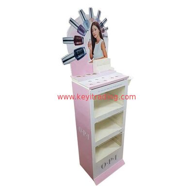 Espositore per cosmetici in PVC da pavimento Scaffale per smalti per unghie Opi al dettaglio