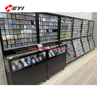 Graded Sports Card Display Case Baseball Card Display with Clear View Lockable Cabinet for Basketball Collectible Trading Card
