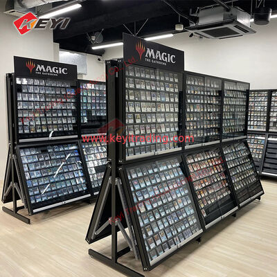 Customize Acrylic Collectable Sports Cards Floor Stand Led Lights Metal Frame Showcase Collectible Trading Card Display Case