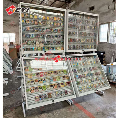 Customize Acrylic Collectable Sports Cards Floor Stand Led Lights Metal Frame Showcase Collectible Trading Card Display Case