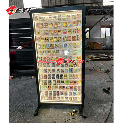 Carte PSA TCG personalizzate con struttura in metallo Display Design Custodia per carte da gioco in acrilico da collezione Vetrina per carte collezionabili sportive con luci a LED