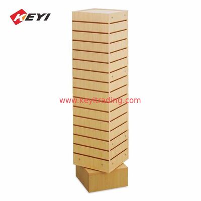 4 Sided Slatwall Display Floor Rotating Display Stand For Snacks