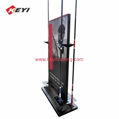 Custom Graphics And Black Metal 24 Fishing Rod Display Stand For Sale