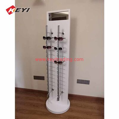 Custom Gas Station Floor Rotating Display Two Side Wood Sunglasses Display Rack