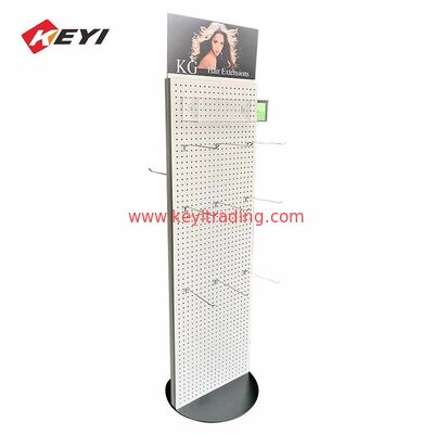Sosta di piastra di metallo verticale rivendita di carta pegboard display scaffale di capelli fascio display rack