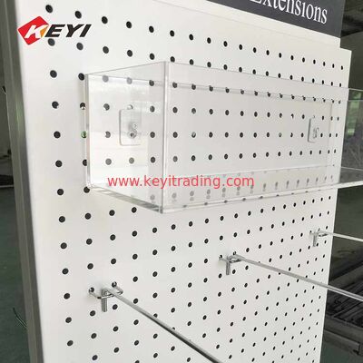 Sosta di piastra di metallo verticale rivendita di carta pegboard display scaffale di capelli fascio display rack
