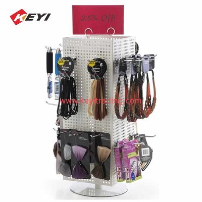Conteggio rotante di metallo Pegboard Portachiavi Display Stand con gancio