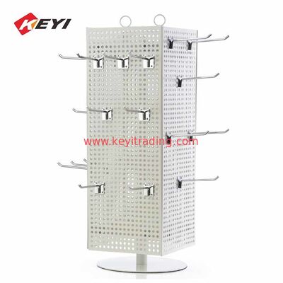 Conteggio rotante di metallo Pegboard Portachiavi Display Stand con gancio