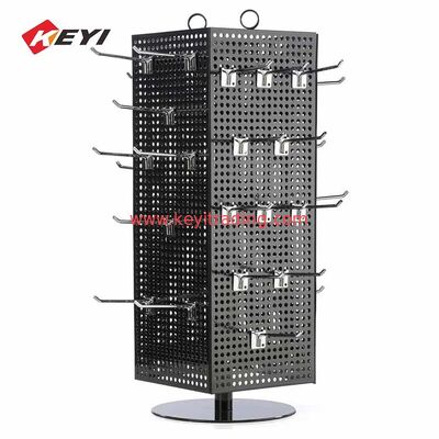 Conteggio rotante di metallo Pegboard Portachiavi Display Stand con gancio