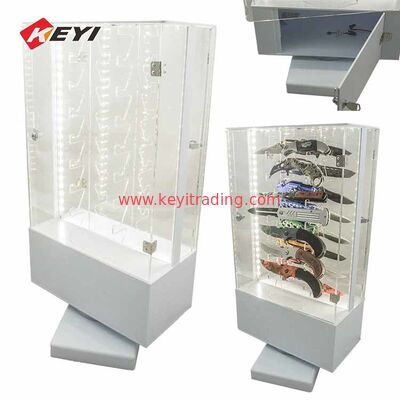 Counter Top Rotating Clear Acrylic Knife Display Case With Lock