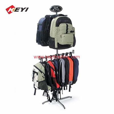 Bag Store Interior Furniture Design Floor Double sided hanging School Bag Display Stand