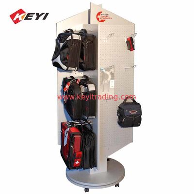 Factory Custom Floor Metal Hanging School Bag Display Rack For Retail