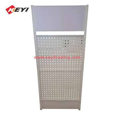 Scaffale per display dell'olio motore per il riempimento del pavimento in metallo bianco