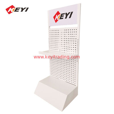 Scaffale per display dell'olio motore per il riempimento del pavimento in metallo bianco