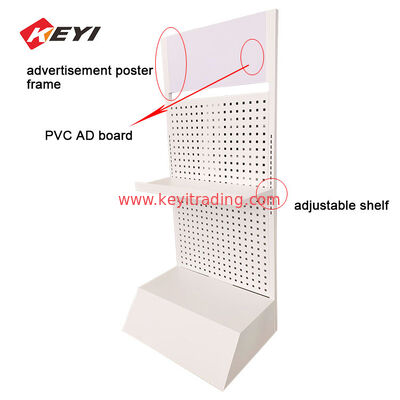 Scaffale per display dell'olio motore per il riempimento del pavimento in metallo bianco