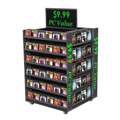 Grande espositore per dischi in vinile, CD, DVD, a 4 vie, con supporto per vendita al dettaglio di grandi dimensioni