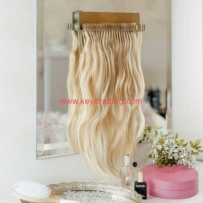 Hot Sale Custom Logo Salon Wall Mounted Gold Metal Wig Shelf Hair Stand Rack Display Hair Extension Holder
