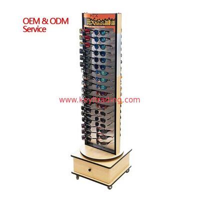 Espositore per occhiali da sole a 2 vie da terra con supporto per occhiali da sole con 2 specchi acrilici
