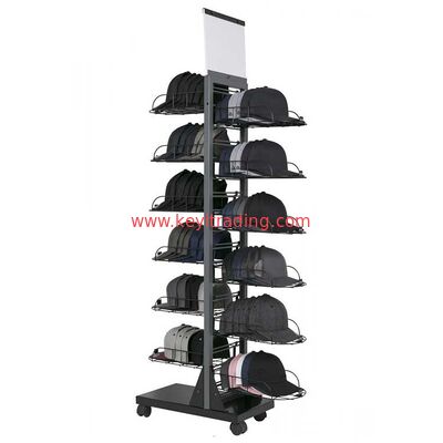 Factory Custom Double Sided Floor Baseball Cap Rack Hat Display Stand