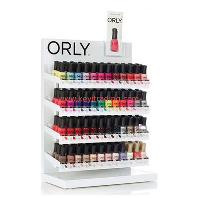 Custom Logo Counter Top 3 4 5 Tier White Metal Shelves Nail Polish Display Stand