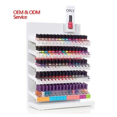 Modern Fashion Countertop White Metal Nail Polish Display - 3 Shelves