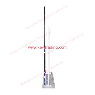 Floor Standing Double Sided 24 Holes Fishing Rod Rack Display Stand With Graphic Printing