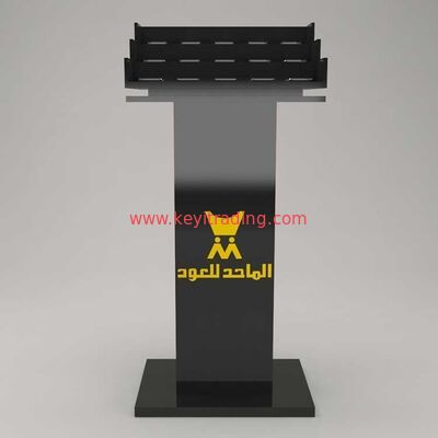 Freestanding Luxury Wooden 3 Step Perfume Display Rack With Led Light