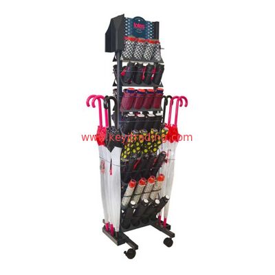 Customized Pop Pos Floor Stand Umbrella Display Rack For Retail Store