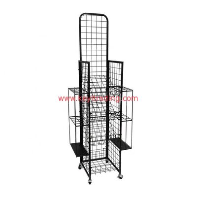 Customized Pop Pos Floor Umbrella Stand Metal Wire Basket Display Rack