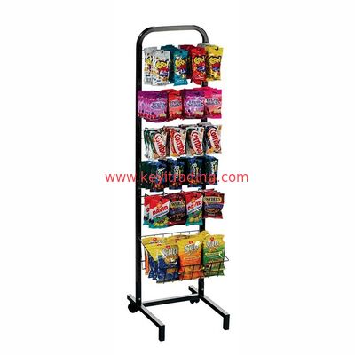 Scaffale per display di chip di patate in metallo - telaio in metallo regolabile, cestino di filtro di stoccaggio, gancio