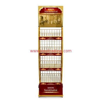 OEM POP Snack Rack Metal Floor Display - 4 Wire Shelves, 2 Caster