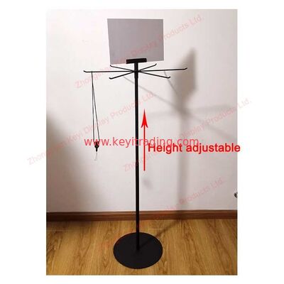 Height Adjustable Floor Hanging Lanyard Display Stand With head holder