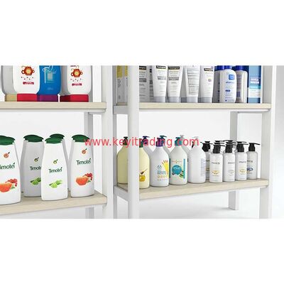 Floor Makeup Stand Retail Store Cosmetics Display Rack - 4 Wood Shelf