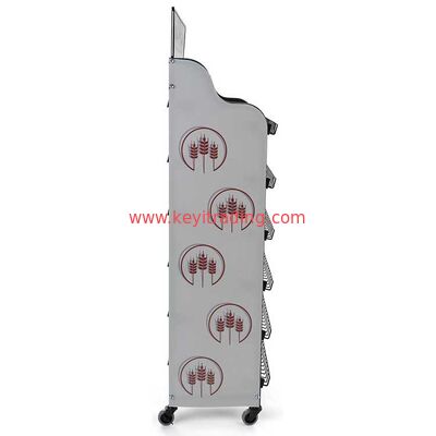 Black Powder Coating 6 Tier Wire Shelves Retail Bread Display Rack
