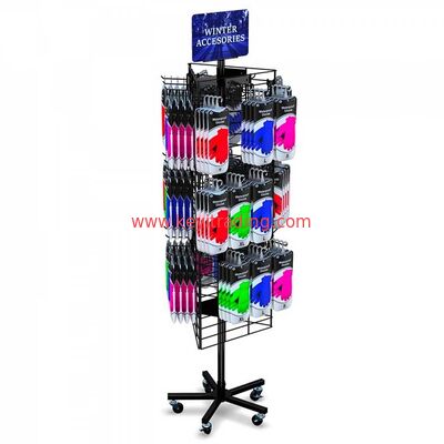 3 Sided Hanging Mobile Cell Phone Accessories Display Rack Retail Floor Display