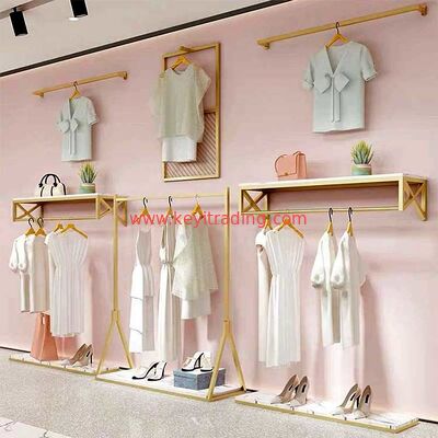 Espositore per abbigliamento in oro personalizzato per negozio al dettaglio per abito T-shirt