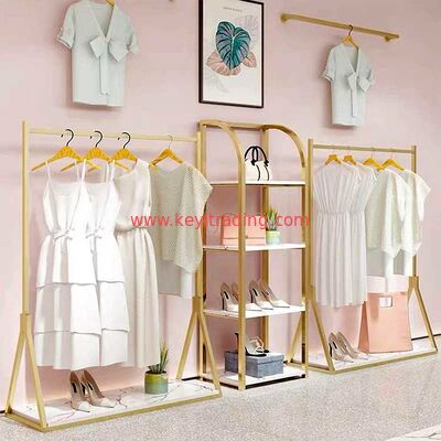 Espositore per abbigliamento in oro personalizzato per negozio al dettaglio per abito T-shirt