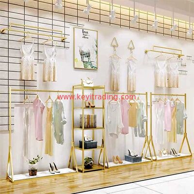 Espositore per abbigliamento in oro personalizzato per negozio al dettaglio per abito T-shirt