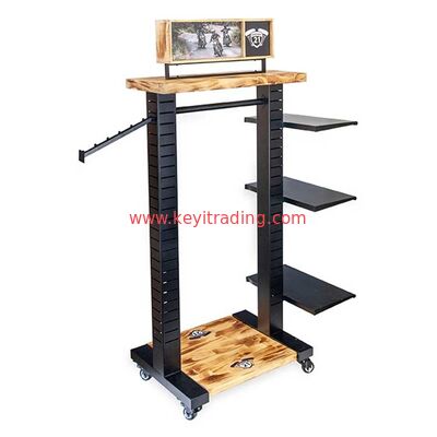 Adjustable Metal Shelves Floor Standing Clothing Store Display Rack