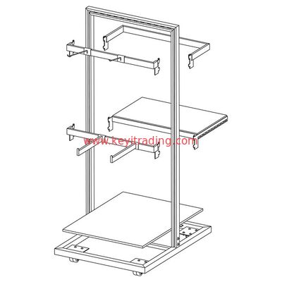 Multiduty Double Sided Adjustable Shelves Hanging Handbag And Clothing Display Rack