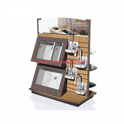 Custom Design Showroom Shop Furniture White Wooden Faucet Display Rack