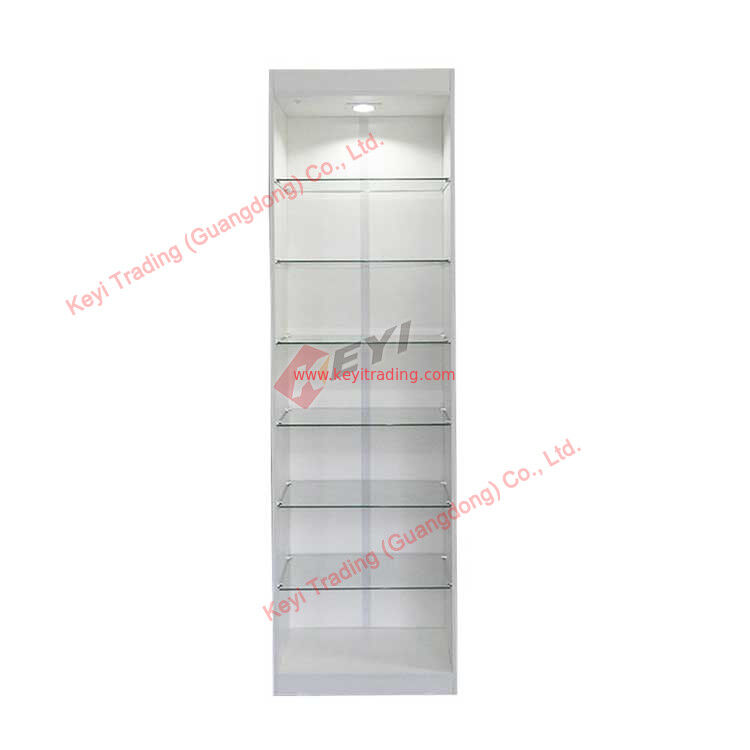 Custom Design Nice Quality Factory Price Glass Display Cabinet Cosmetic Wood Display Stand Floor Standing Display