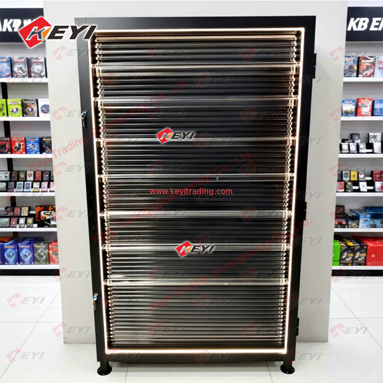 Wall Mounted Graded sport card Trading Card Display Case 15 Rails Acrylic Trading card display stand for Wholesale