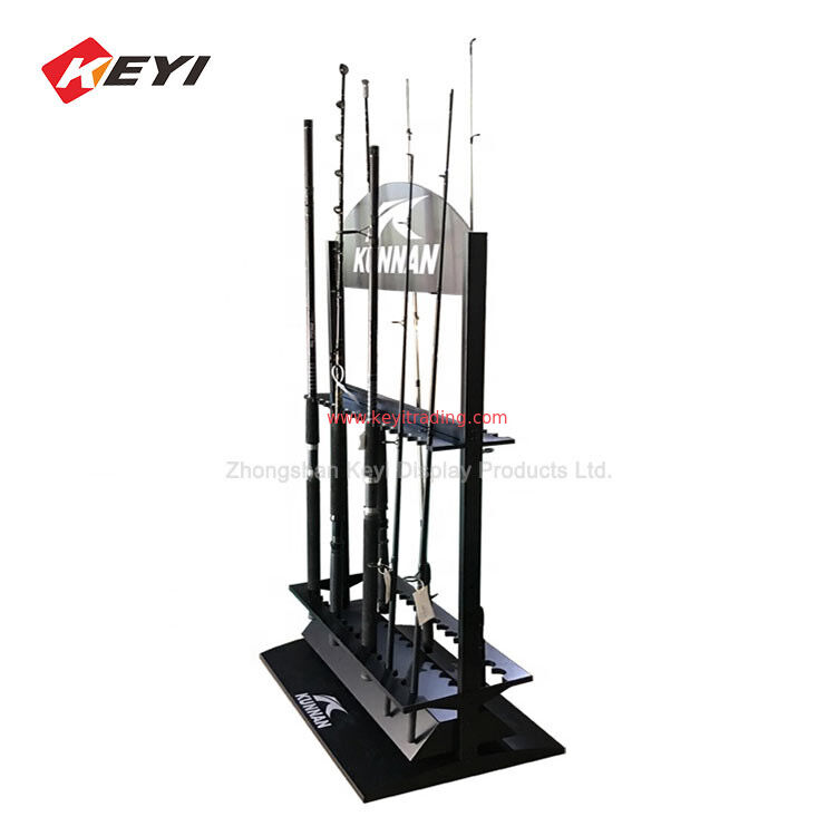 Floor Standing Metal Double Sided Fishing Rod Display Rack