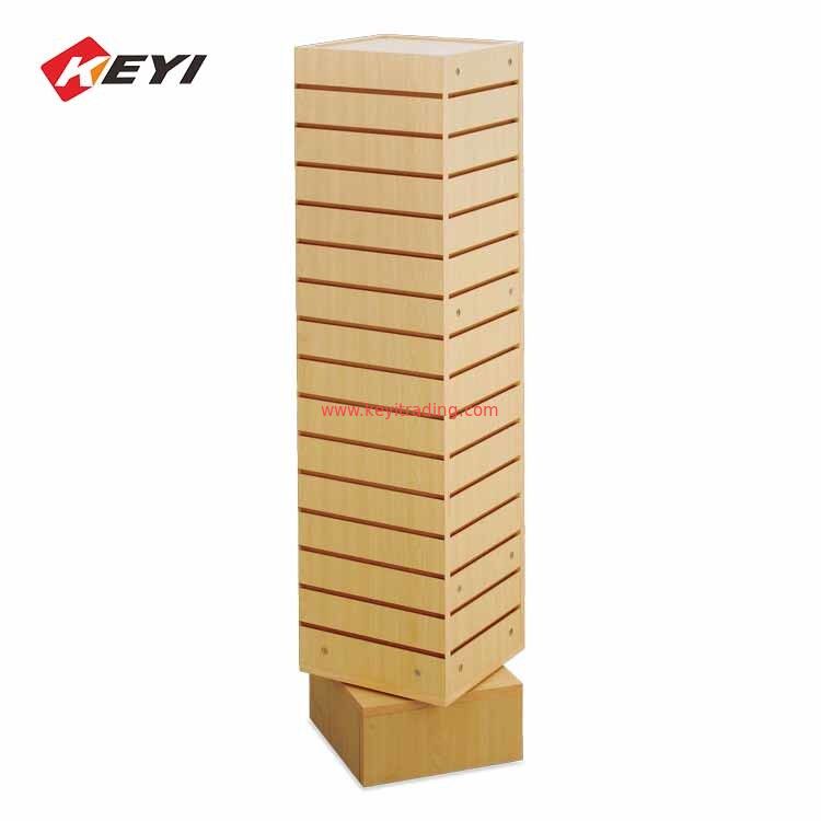 4 Sided Slatwall Display Floor Rotating Display Stand For Snacks