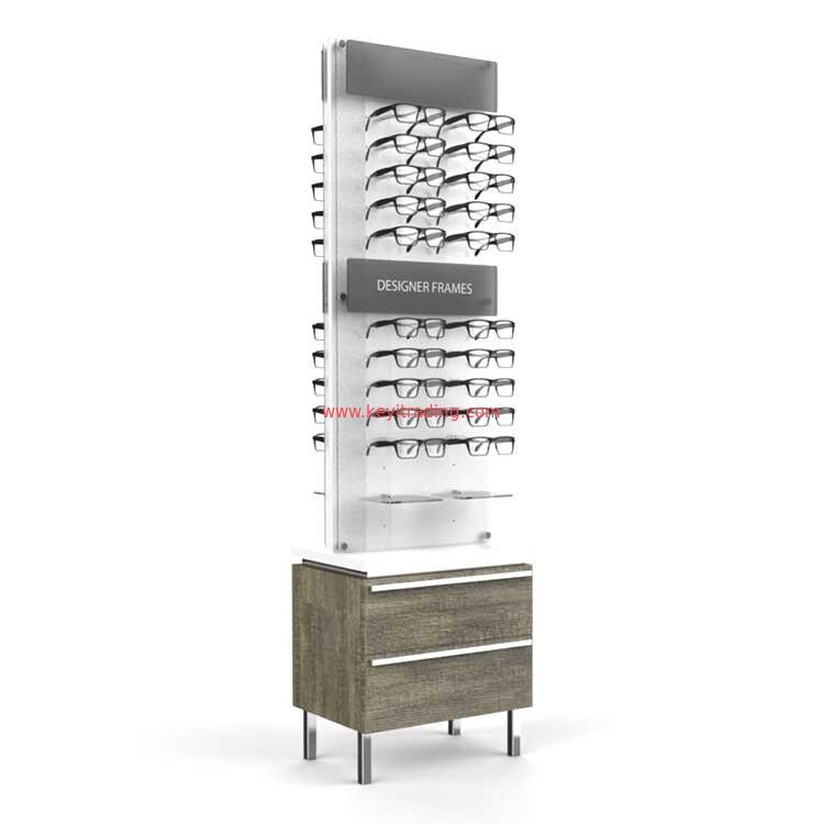 China Factory Custom Free Standing 2 Sided Floor Eyeglasses Displays
